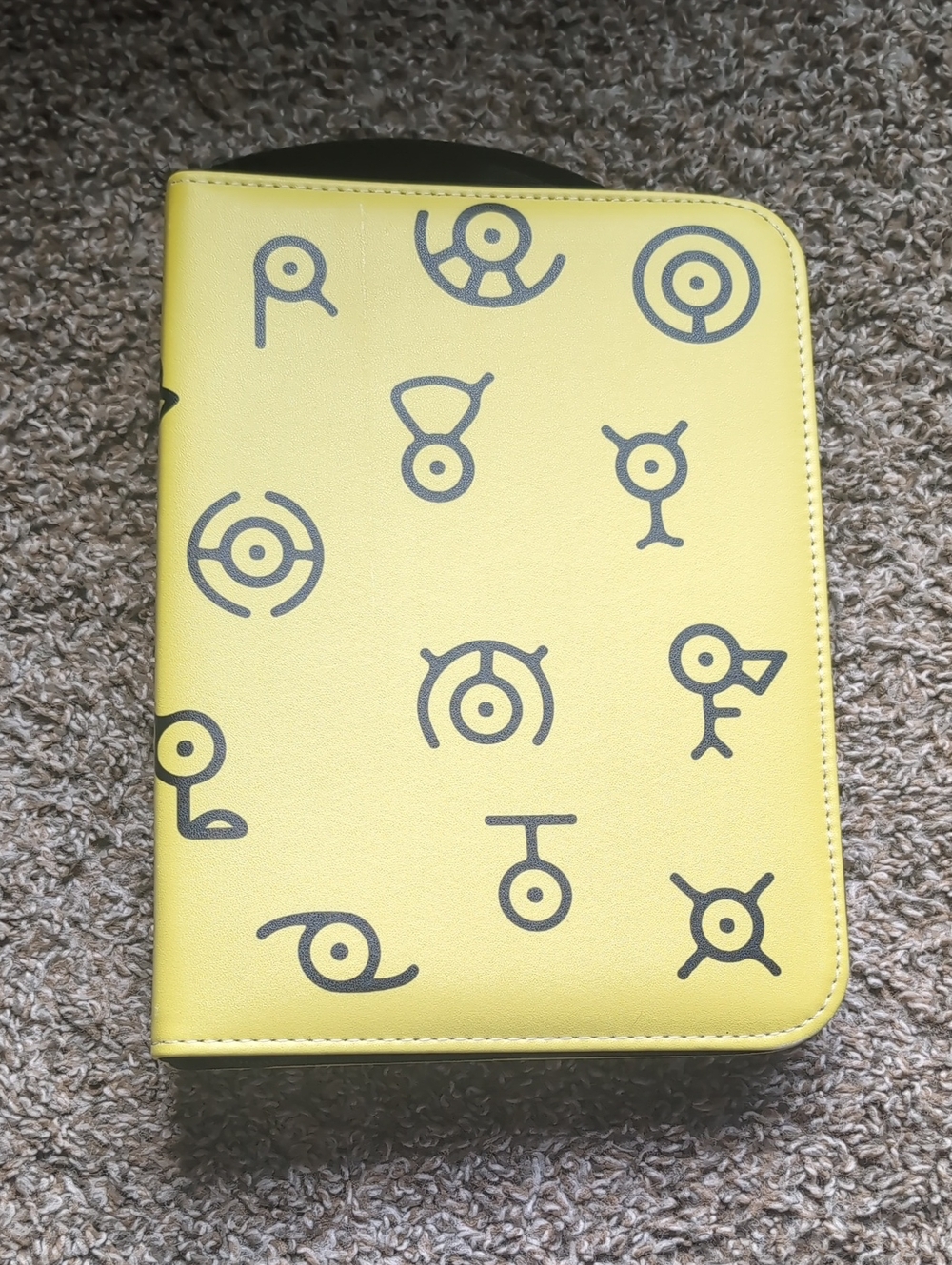 Yellow Unown Zippered Pokemon Card Binder